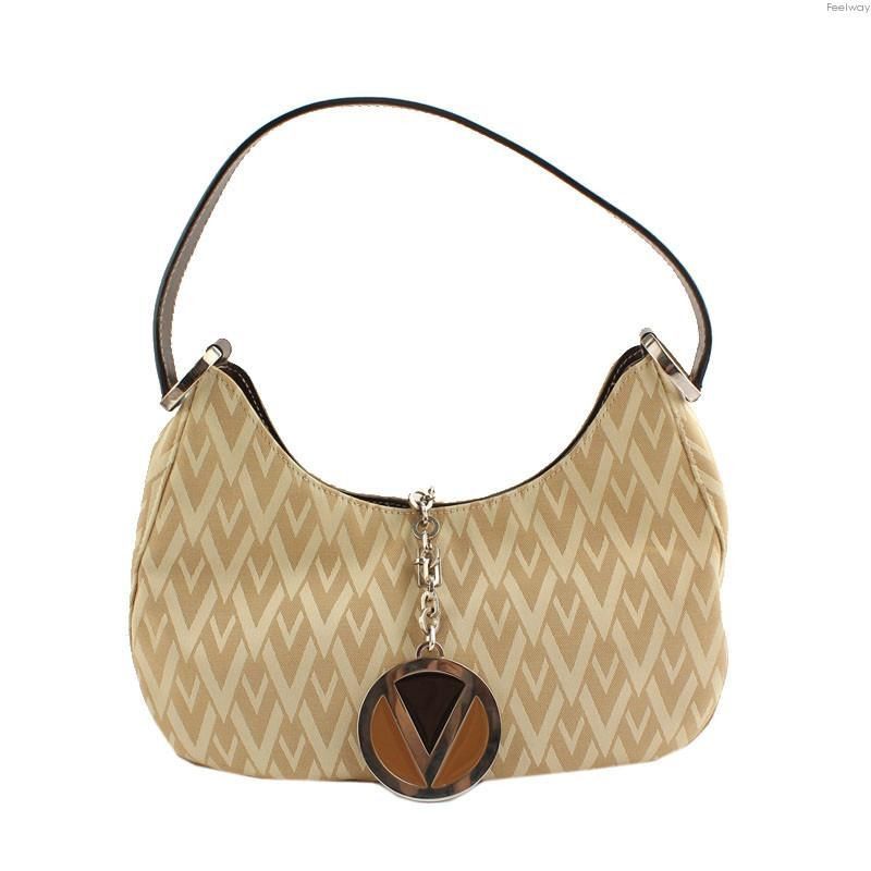 Valentino Gold Beige Mini Fabric Logo Shoulder Bag Size ONE SIZE - 1 Thumbnail