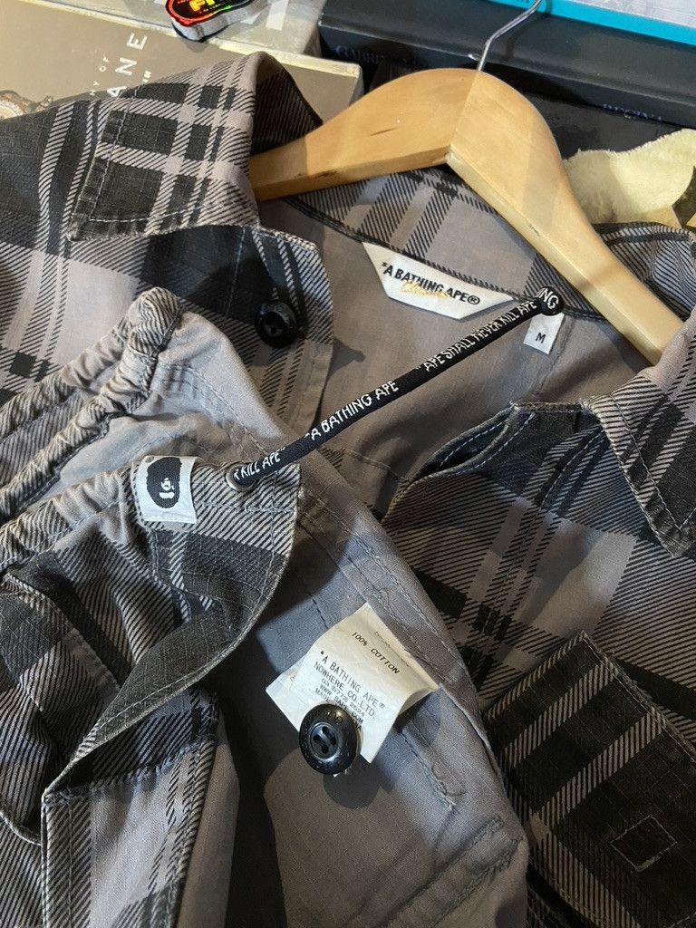 Bape 00s Bape Classics Plaid Check Multi Pocket Utility Jacket Size US M / EU 48-50 / 2 - 9 Thumbnail