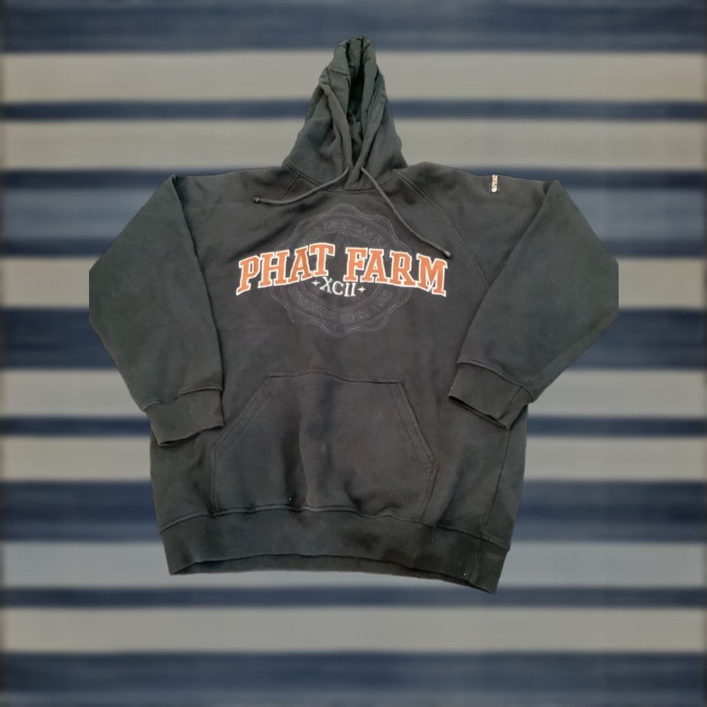 Phat Farm VINTAGE Phat Farm 92 Embroidered Sweatshirt Hoodie Pullover Black Mens Large Size US L / EU 52-54 / 3 - 1 Thumbnail