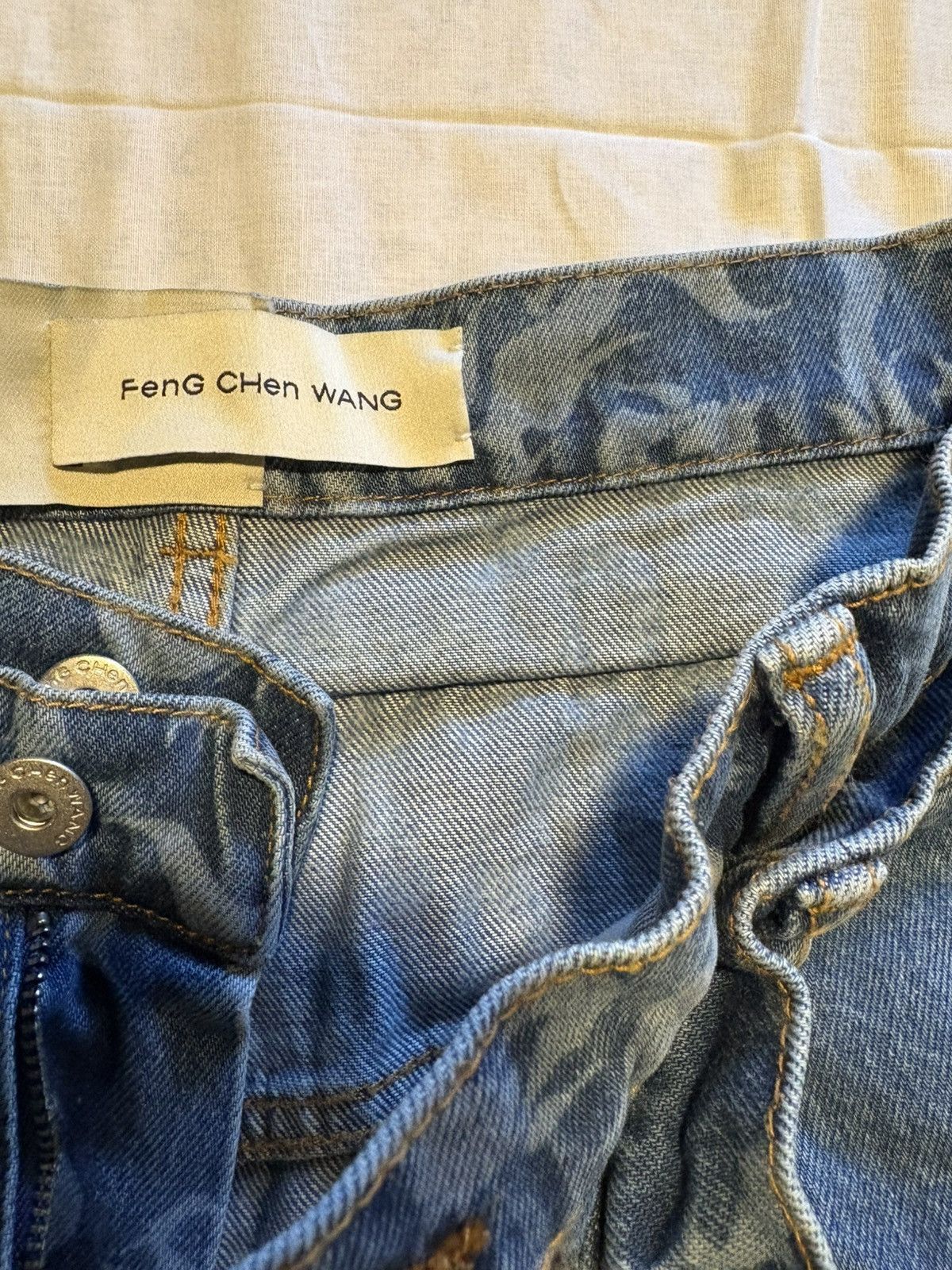 Feng Chen Wang Feng Chen Wang wide leg double waist denim pants. Size US 31 - 7 Thumbnail
