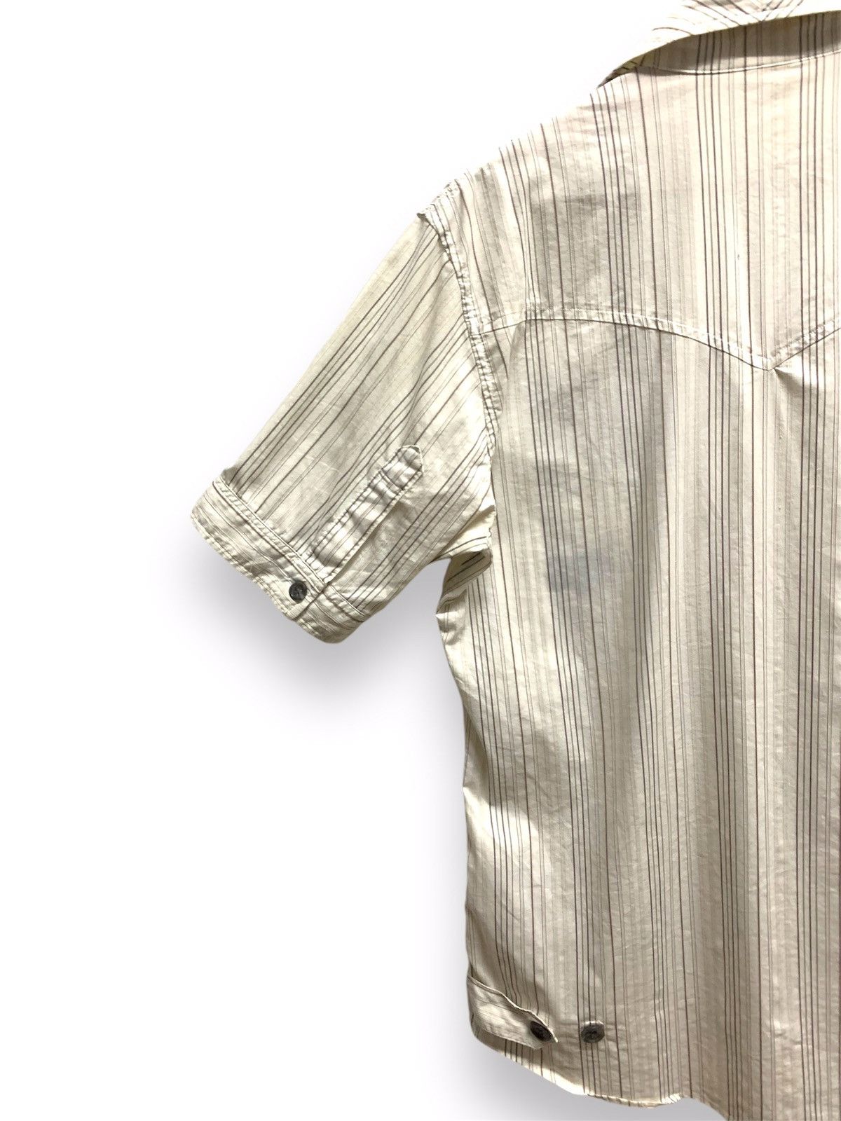 Japanese Brand Vintage PPFM Japanese Brand Stripe Zip-Up Short Sleeve Shirt Size US M / EU 48-50 / 2 - 9 Thumbnail