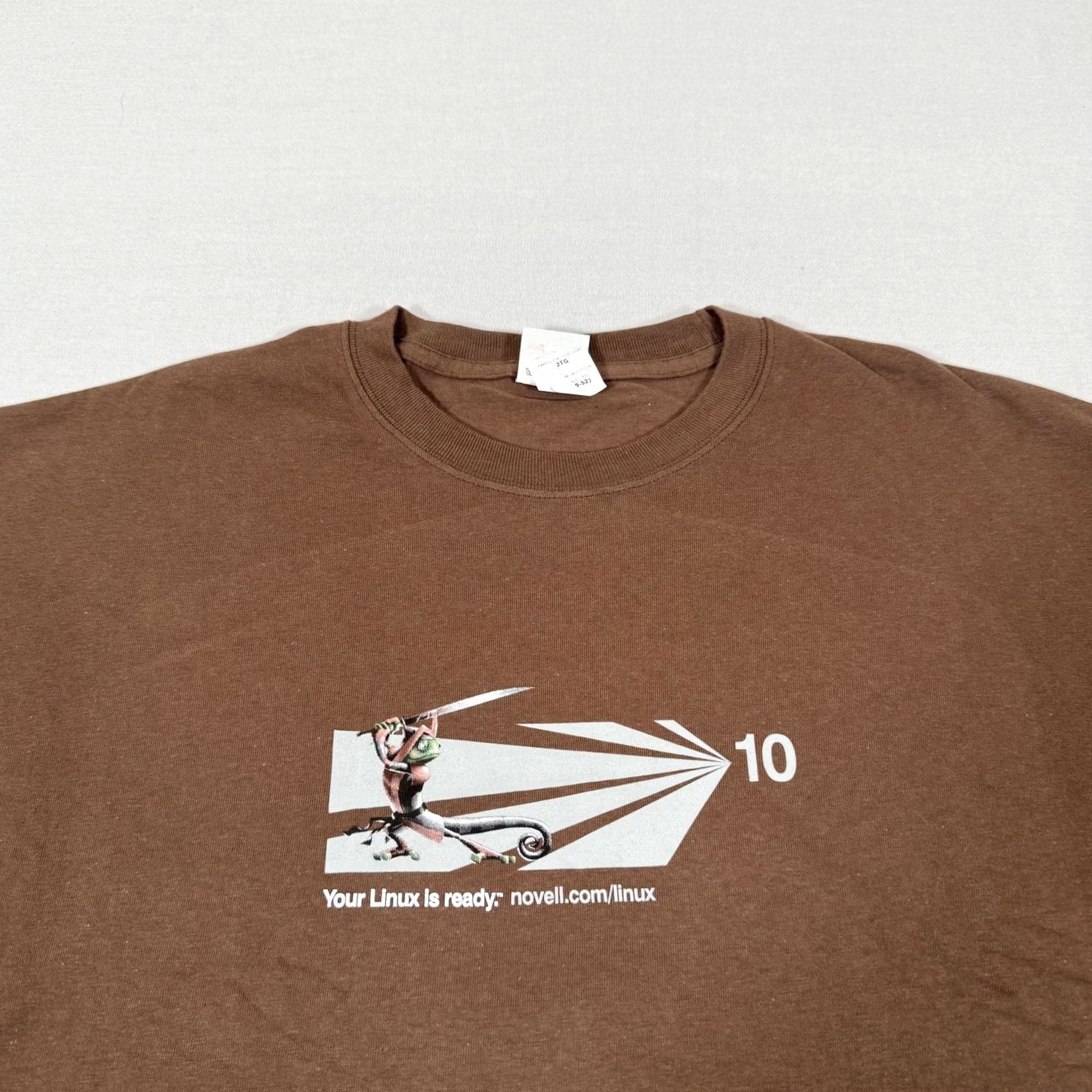 Hanes VINTAGE Linux Shirt Mens 2XL Brown Computer Tech Promo Tee Penguin Y2K Size US XXL / EU 58 / 5 - 2 Thumbnail