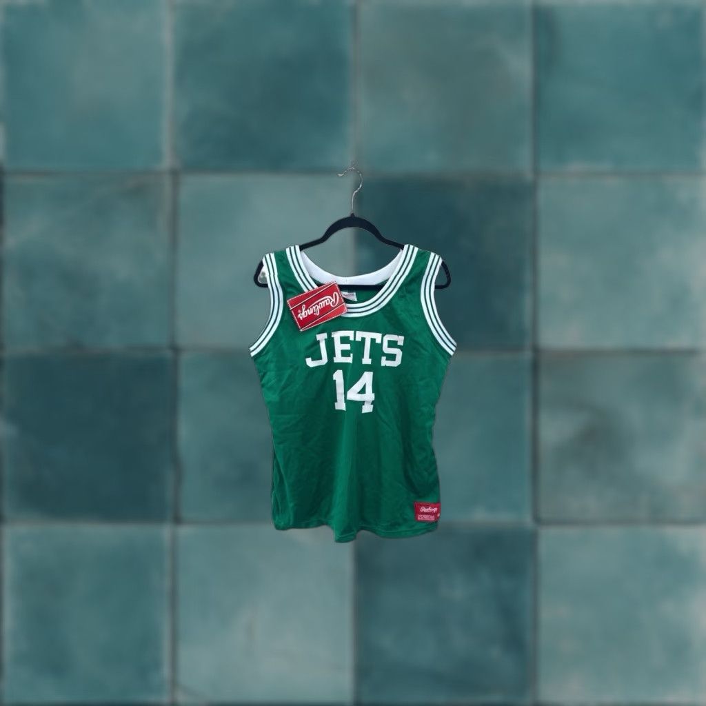 Vintage VINTAGE Rawlings Jersey Women's Basketball Tank L Green 90s 40" Large Deadstock NWT USA Jets Graphic Size L / US 10 / IT 46 - 1 Thumbnail