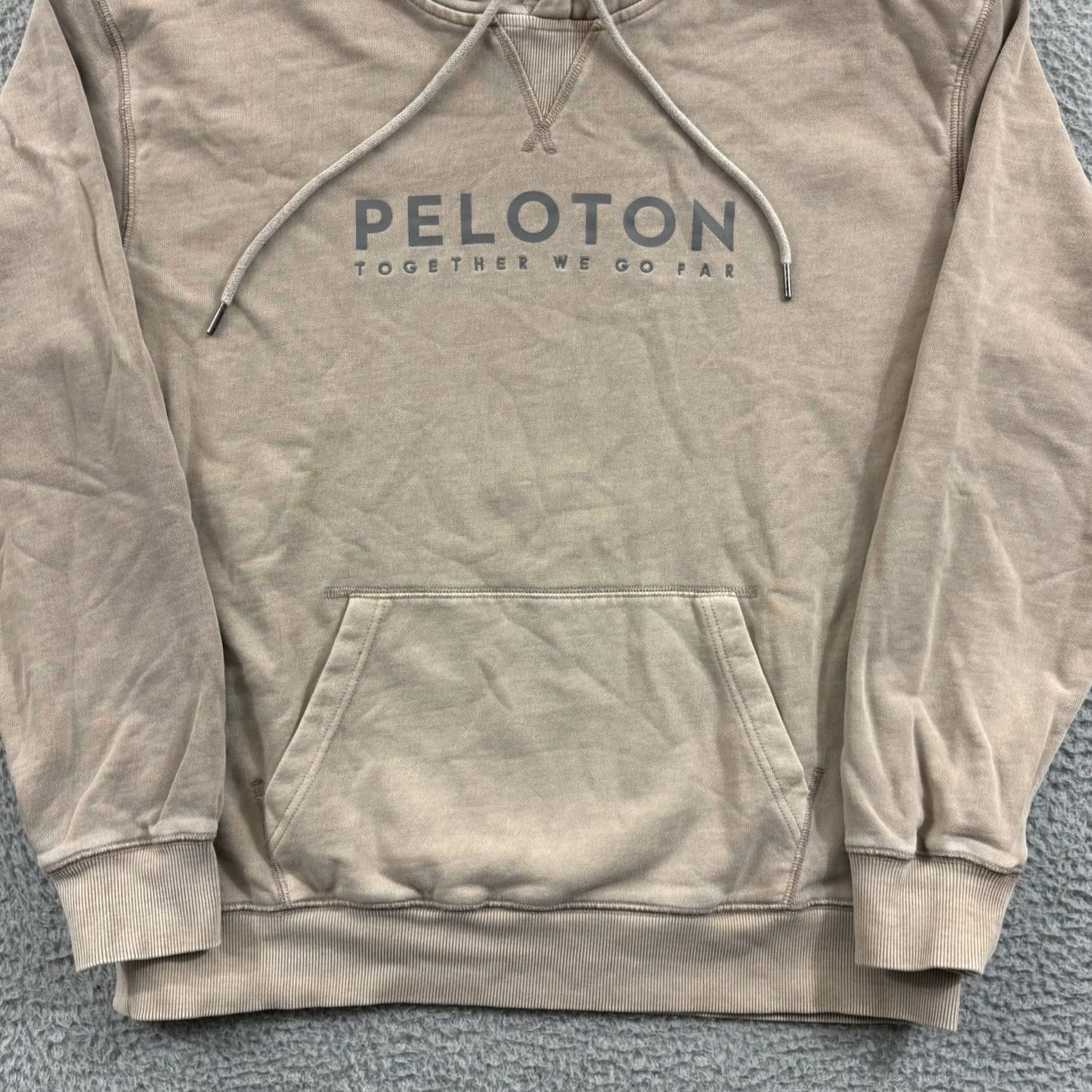 Vintage Peloton Hoodie Mens Small Beige Brooklyn Pullover French Terry Active Logo Hooded Sweatshirt Size US S / EU 44-46 / 1 - 2 Thumbnail