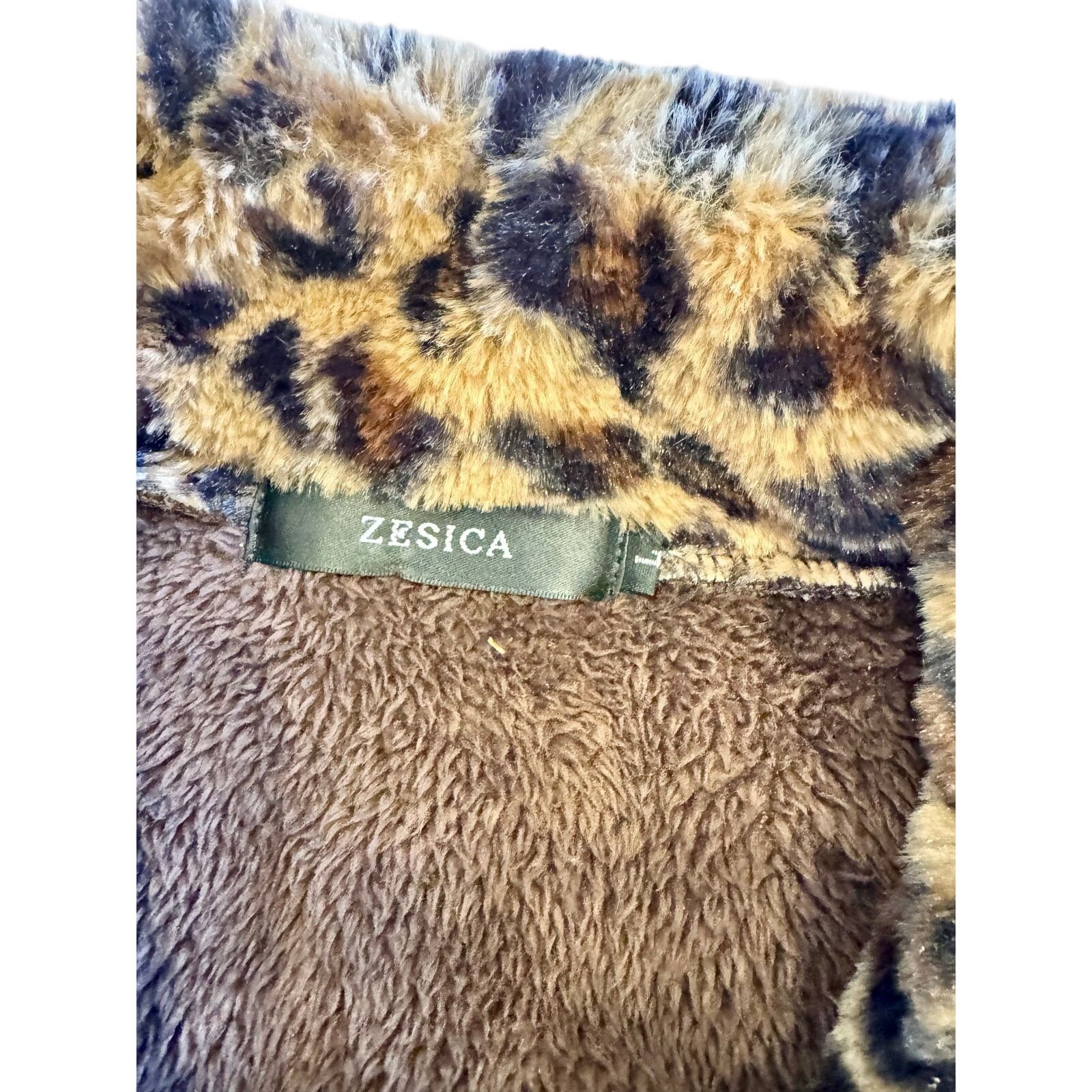Other Zesica Leopard Fur Zip-Up Vest with Pockets | Size Large Size L / US 10 / IT 46 - 4 Thumbnail