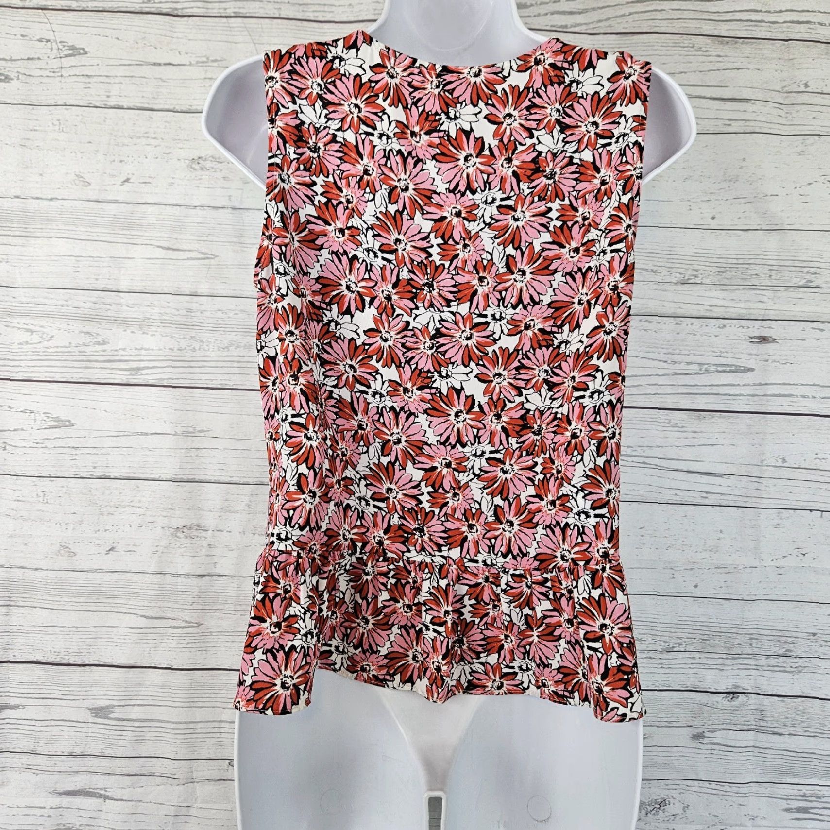 Vintage Cabi Seraphina Top Womens Blouse Sleeveless Floral Pink Red Size S Small Womens Shirt Size S / US 4 / IT 40 - 3 Thumbnail