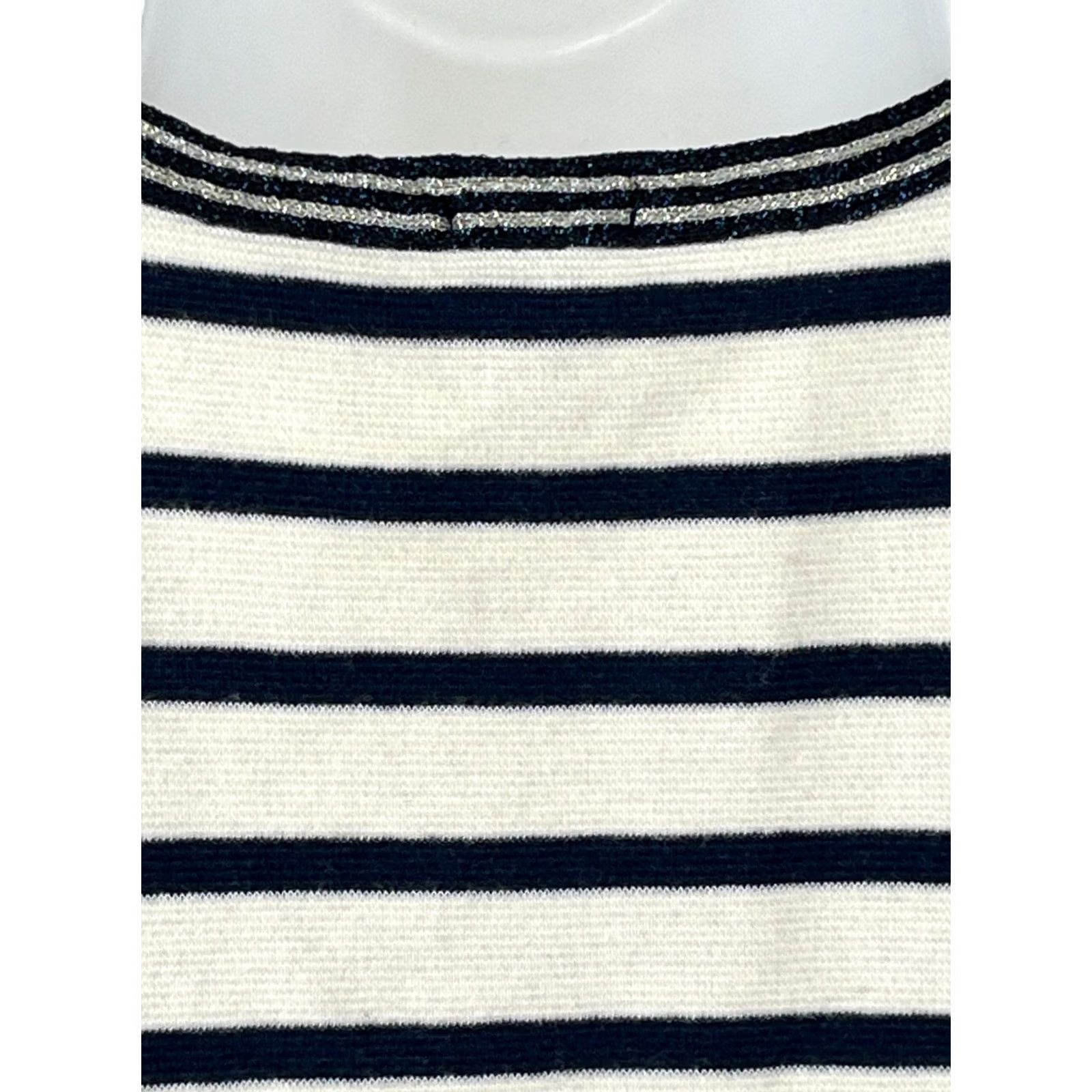 J.Crew J.CREW Women’s Large Navy White Striped Sleeveless Tank Top Stretch Regular Fit Tank/Top Size L / US 10 / IT 46 - 5 Thumbnail