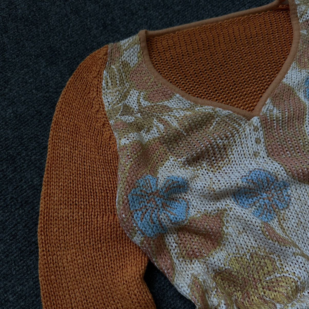 If Six Was Nine VTG Knit V Neck Sweater Long Y2K 00s USA Hype Trend Pop Grun Size S / US 4 / IT 40 - 8 Thumbnail
