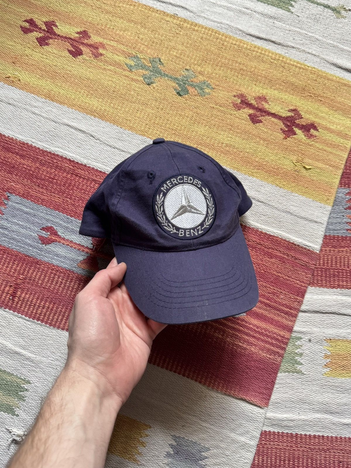 Mercedes-Benz Vintage 90’s Mercedes Benz Sunfaded y2k Racing Navy Hat Size ONE SIZE - 1 Thumbnail