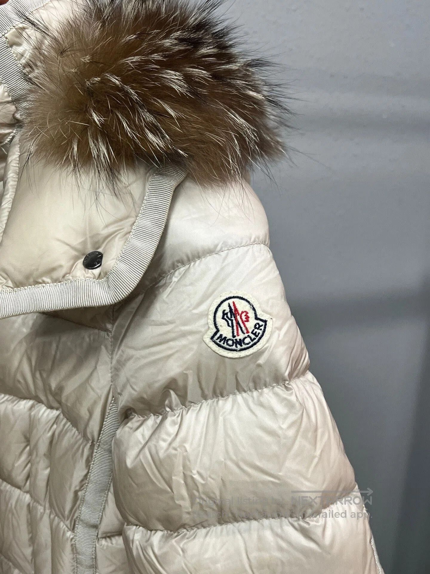 Moncler long puffer coat with fur collar. Size XXS / US 00 / IT 34 - 3 Thumbnail