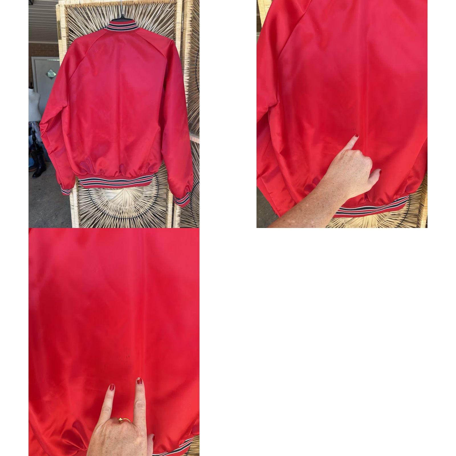 Chalk Line VINTAGE Chalk Line Atlanta Falcons Jacket Red L Satin Bomber Shirt/Outerwear Mens Vintage Size US L / EU 52-54 / 3 - 8 Thumbnail