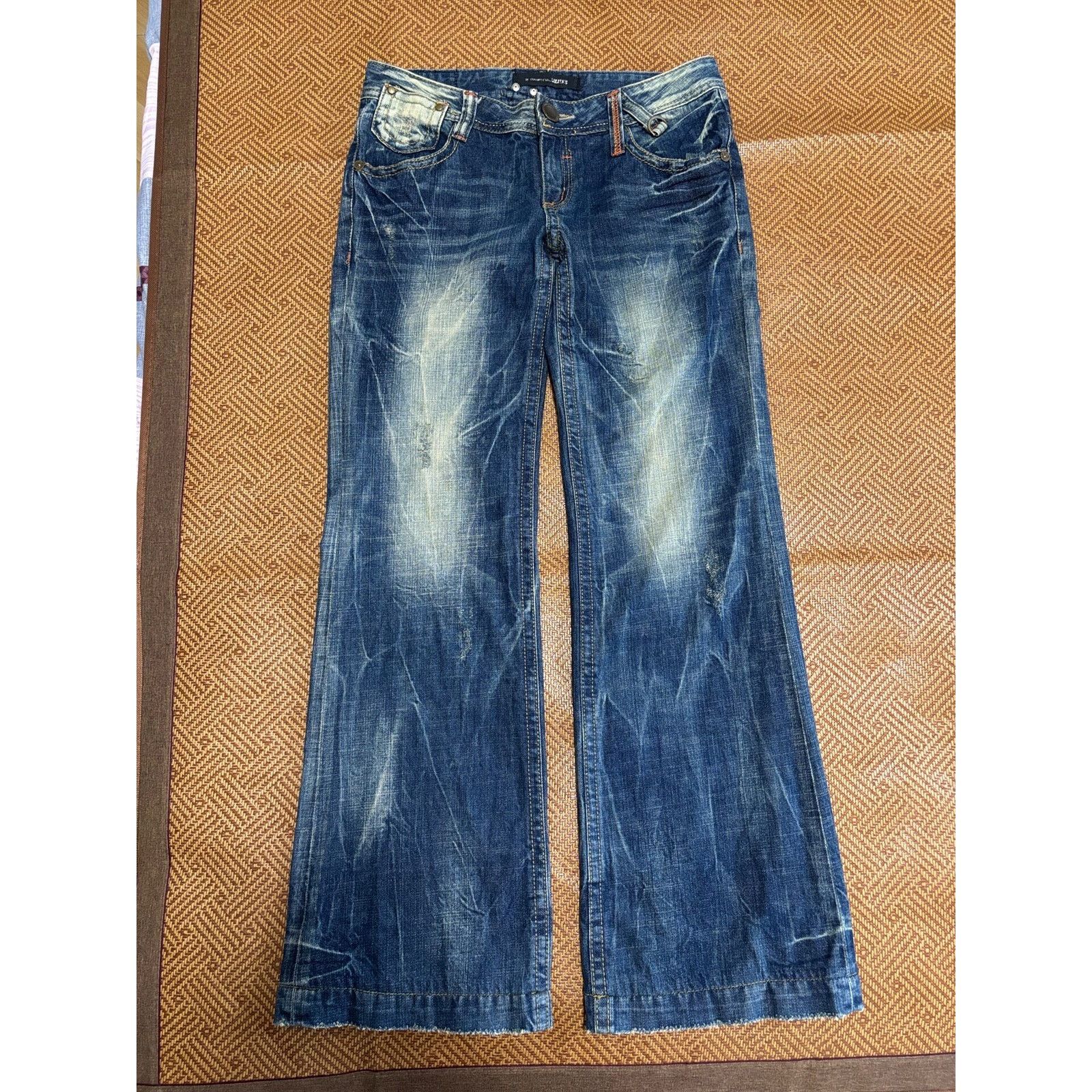 Hysteric Glamour Japanese Brand Vintage Wash Low-rise Bootcut Denim Jeans Size 32" / US 10 / IT 46 - 5 Thumbnail