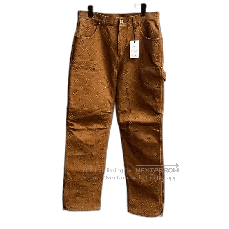 Louis Vuitton louis vuitton's latest cropped log jeans in khaki. Size US 33 - 1 Thumbnail