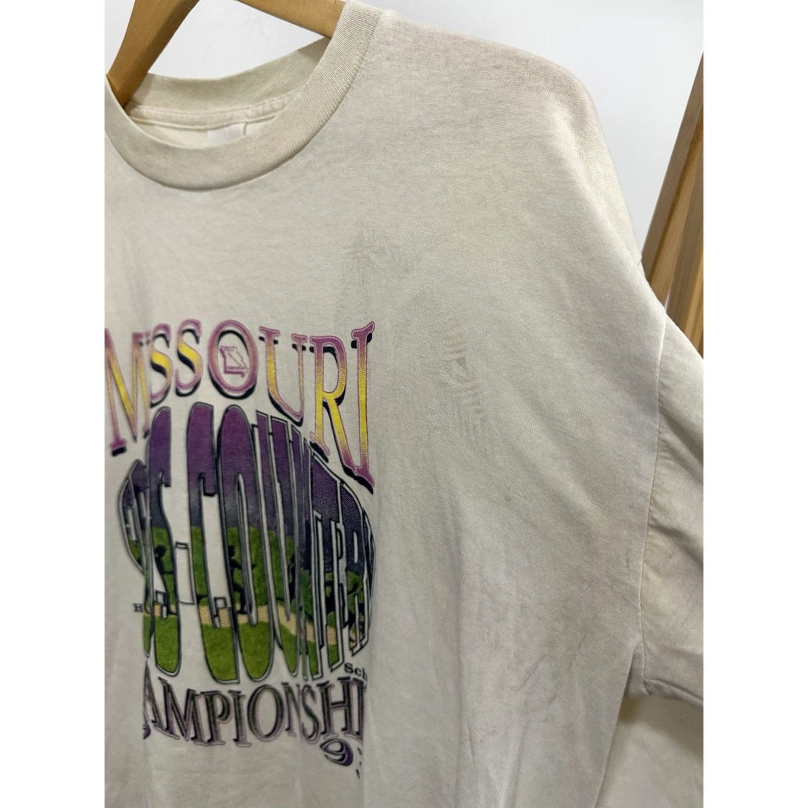 Vintage VINTAGE 90s Missouri Cross Country Champs Paper Thin Burnout BOXY LS T-Shirt L Size US L / EU 52-54 / 3 - 6 Thumbnail