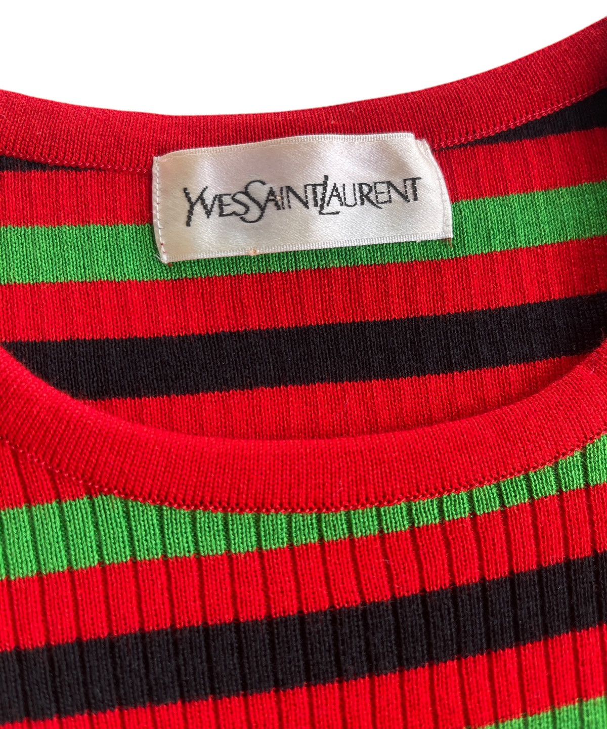 Yves Saint Laurent YSL Stripe Cropped Knitted Size M / US 6-8 / IT 42-44 - 4 Thumbnail