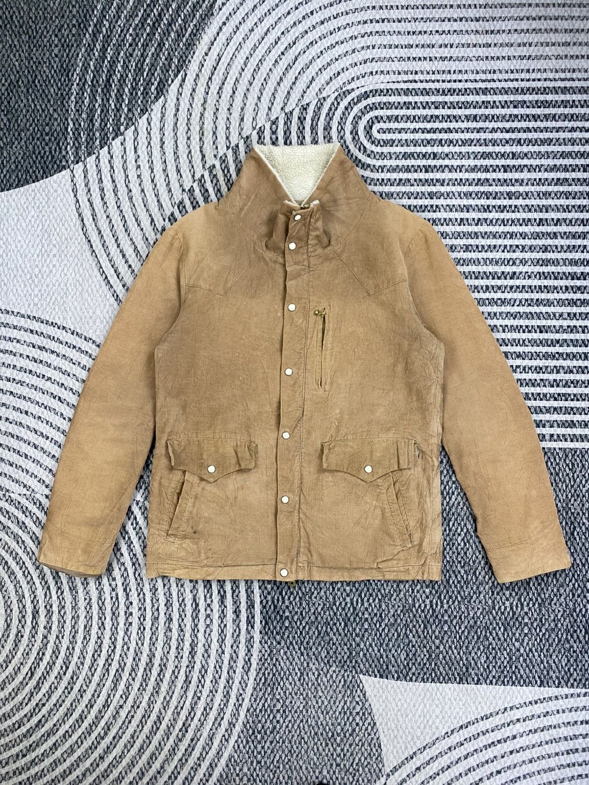 Ships Jet Blue Vintage Ships Jet Blue Sherpa Collar Corduroy Chore Jacket Size US M / EU 48-50 / 2 - 1 Thumbnail