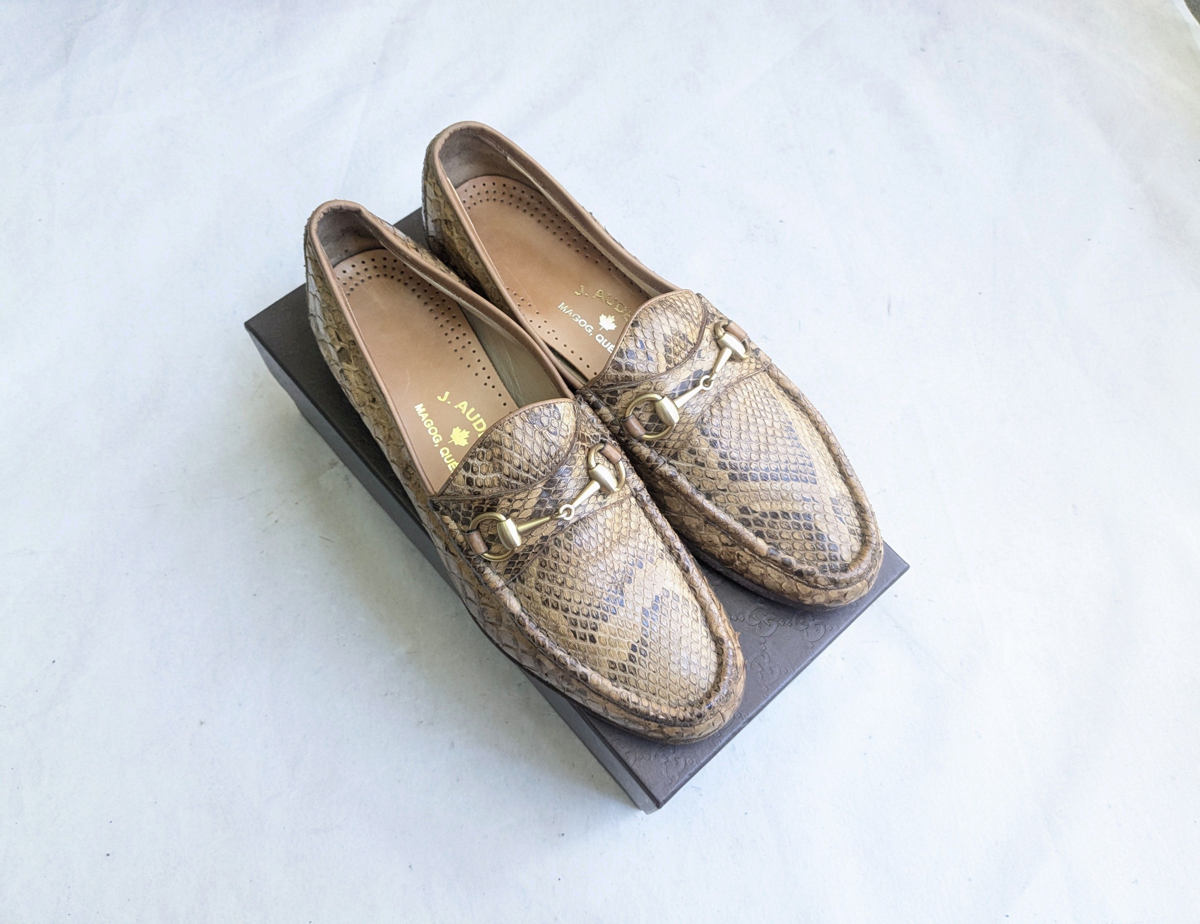 Gucci Gucci Horsebit Loafers Brown Python Snakeskin Leather 10 Size US 10 / EU 43 - 1 Thumbnail