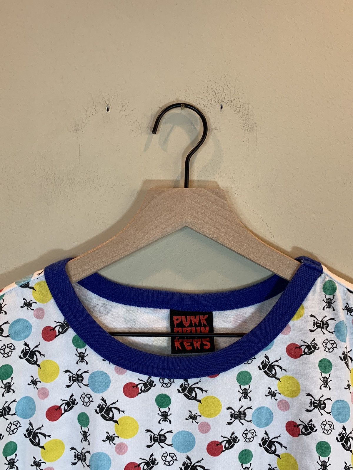 Designer × Vintage RARE Vintage 90s Punk Drunkers Beetle Polkadot Recycle Shirt Size US L / EU 52-54 / 3 - 5 Thumbnail