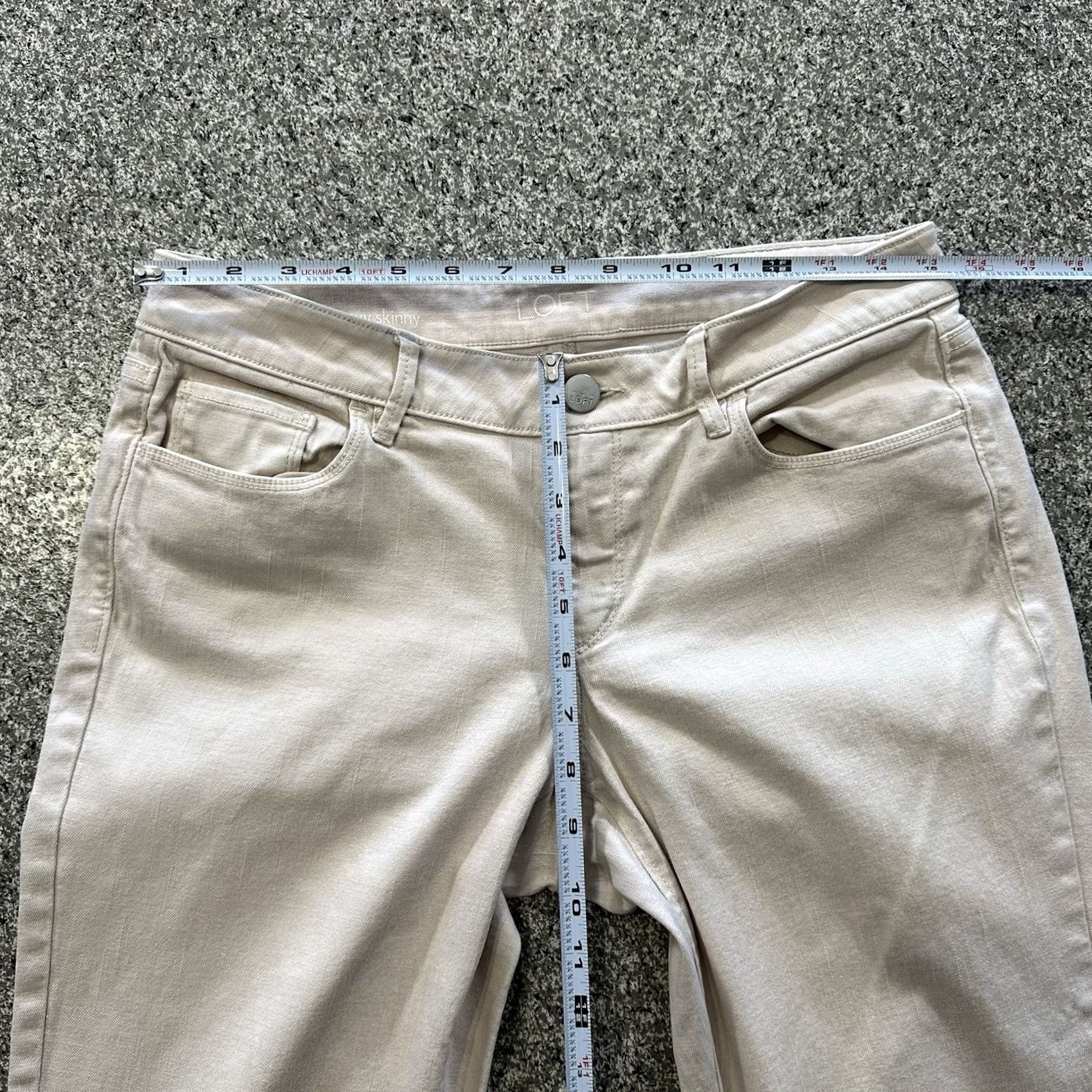 Loft LOFT Ann Taylor Jeans Skinny Women's 6 28x31 Mid Rise Ivory Stretch Denim Size 28" / US 6 / IT 42 - 7 Thumbnail