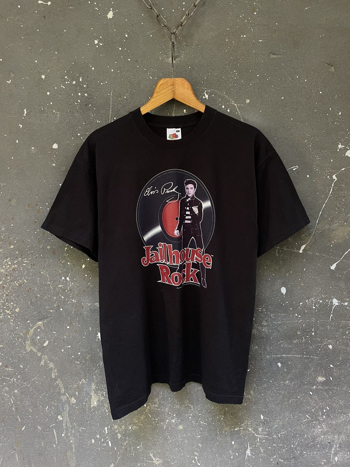 Band Tees Vintage Elvis Presley 2002 Jailhouse Rock T-Shirt Black RARE Size US L / EU 52-54 / 3 - 2 Thumbnail