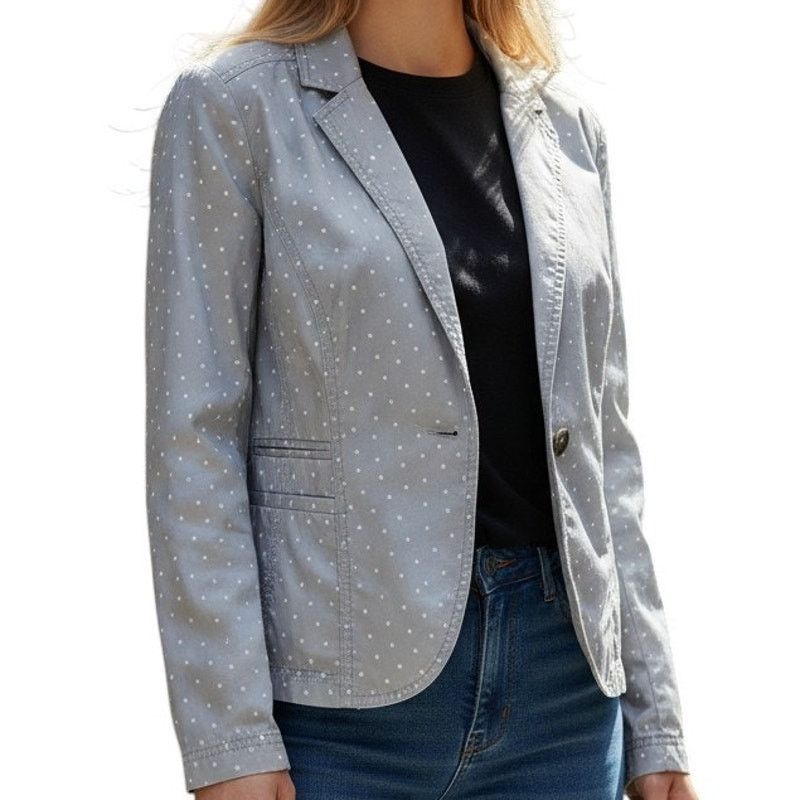 Nordstrom NWT Caslon Nordstrom Polka Dot Blazer Jacket S Cotton Size S / US 4 / IT 40 - 2 Thumbnail