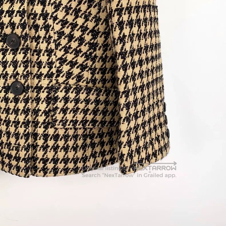 Dior Dior Brown thousand-bird check silk lapel double-breasted Size XS / US 0-2 / IT 36-38 - 4 Thumbnail