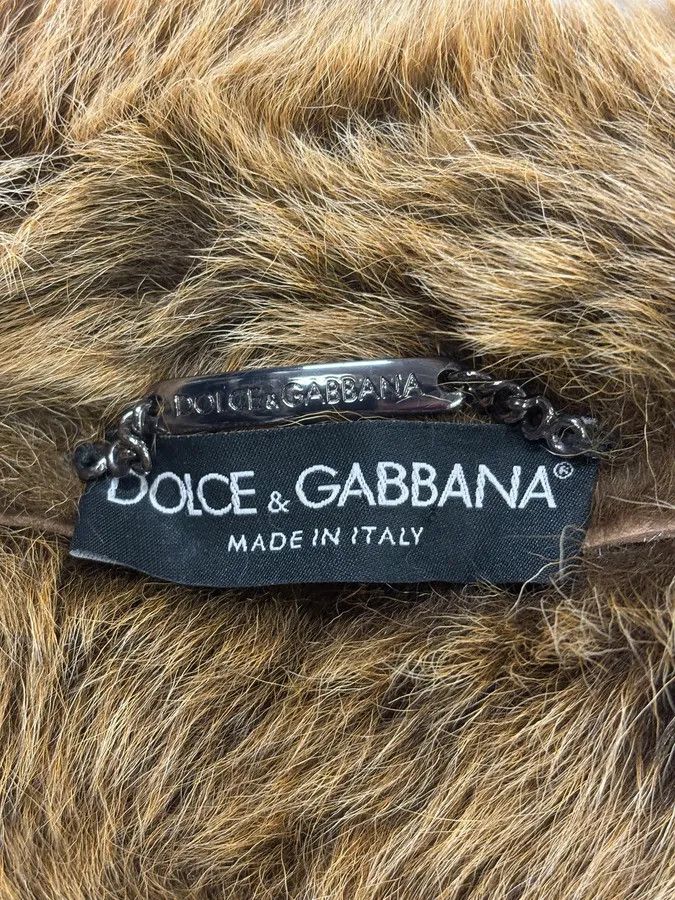Dolce & Gabbana 2000s Dolce & Gabbana Beige Asymmetrical Fur Collar Suede Leather Jacket Size M / US 6-8 / IT 42-44 - 10 Thumbnail