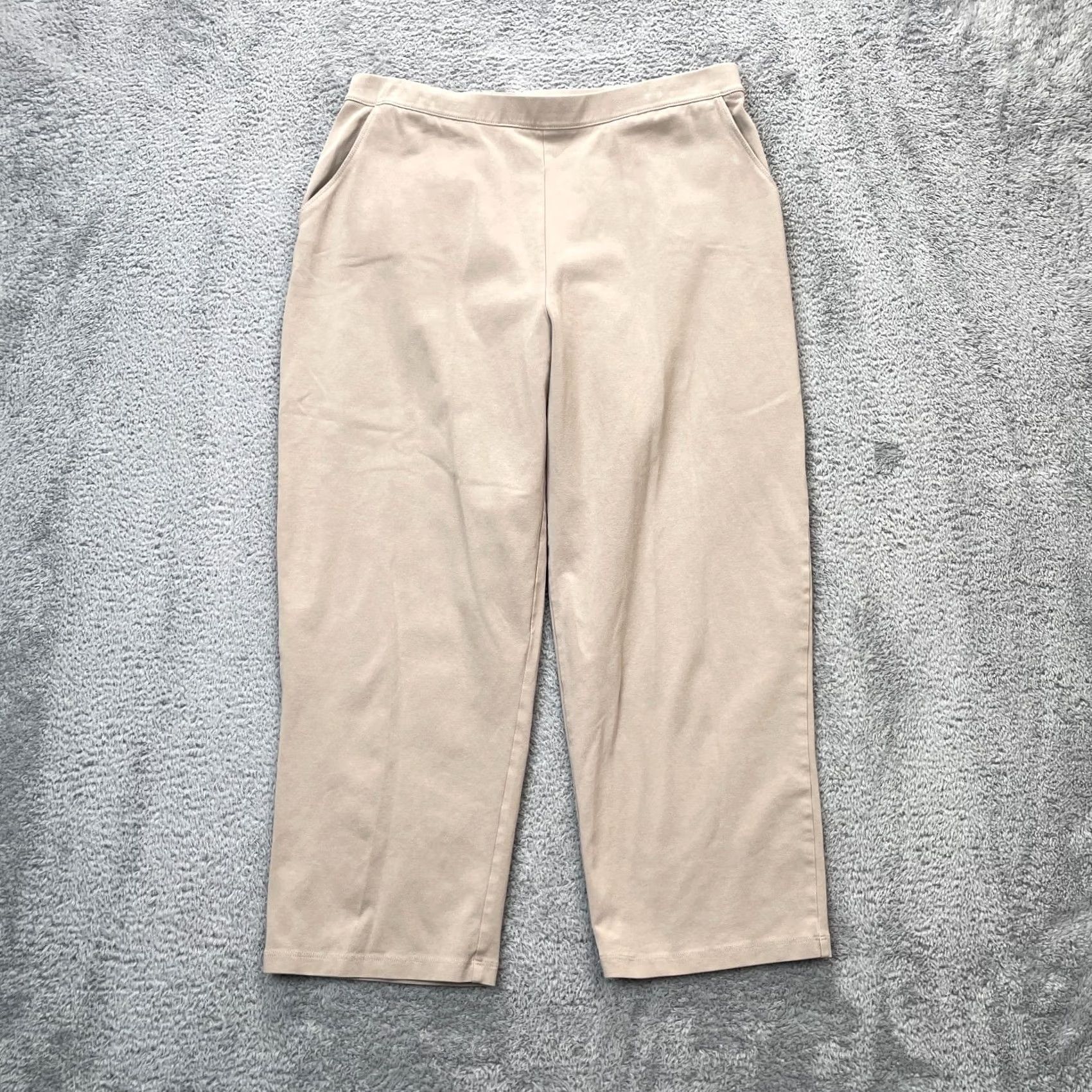 Vintage VTG L.L. Bean Pants Womens Large Beige High Rise Cropped Straight Leg 22in Inseam Pockets Size 36" / US 14 / IT 50 - 2 Thumbnail