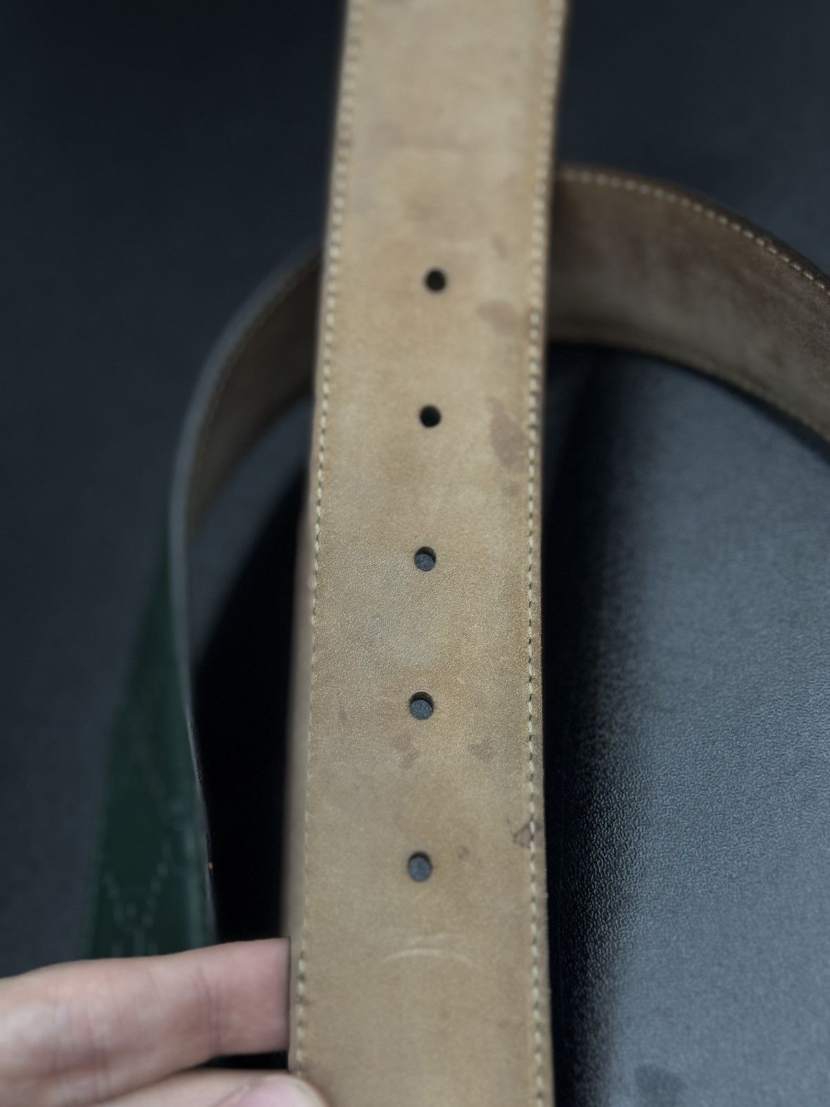 Gucci Gucci Green Monogram Belt Size 95/38 🧼 Size 38 - 7 Thumbnail