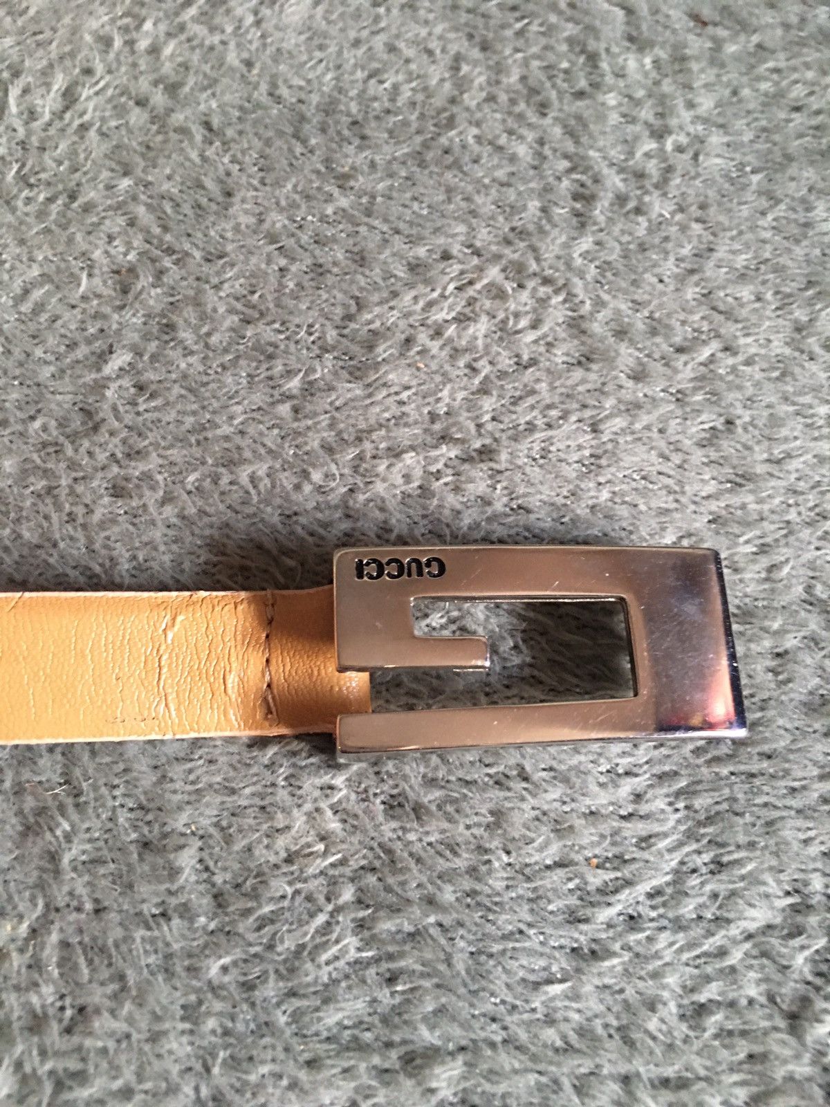 Gucci Gucci Belt Leather Beige G Logo Buckle Vintage Sz 36/90 Size ONE SIZE - 2 Thumbnail