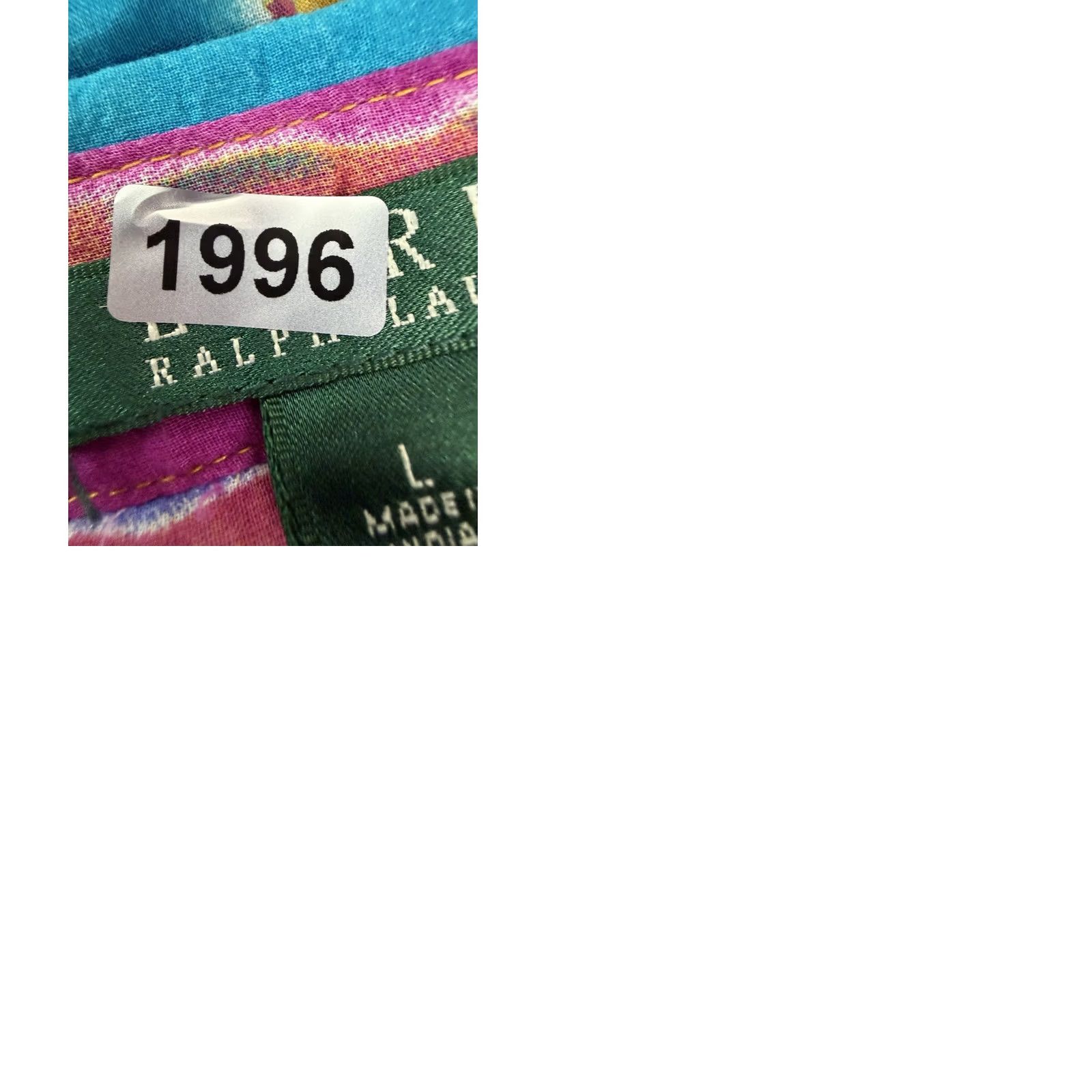 Ralph Lauren Ralph Lauren Shirt Womens Large Tie Dye Striped Button Up 3/4 Sleeve Boho 90s Size L / US 10 / IT 46 - 9 Thumbnail