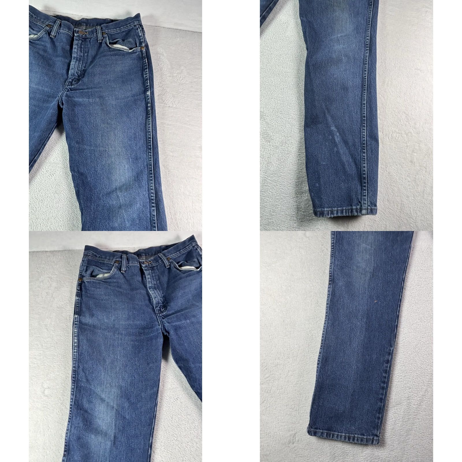 Wrangler Wrangler Jeans Men’s Regular 34x30 Medium Wash Denim Cowboy Workwear Straight 5-Pocket USA Cowboy Cut Denim Jeans Mens Size US 34 / EU 50 - 11 Thumbnail