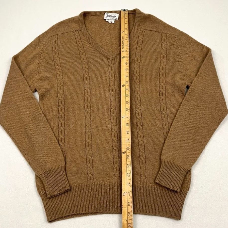 CO VINTAGE B Altman Co Camel Hair Sweater Mens L Brown Knit V-Neck Old Money Preppy 90s Mens Size US L / EU 52-54 / 3 - 3 Thumbnail
