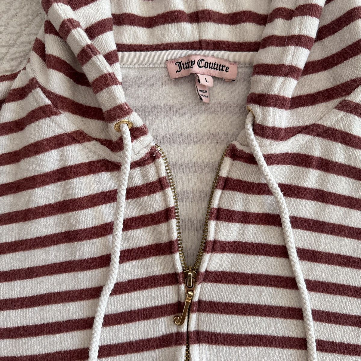Juicy Couture Vintage Juicy Couture Striped Short Sleeve Hoodie Y2K bimbo Size S / US 4 / IT 40 - 3 Thumbnail