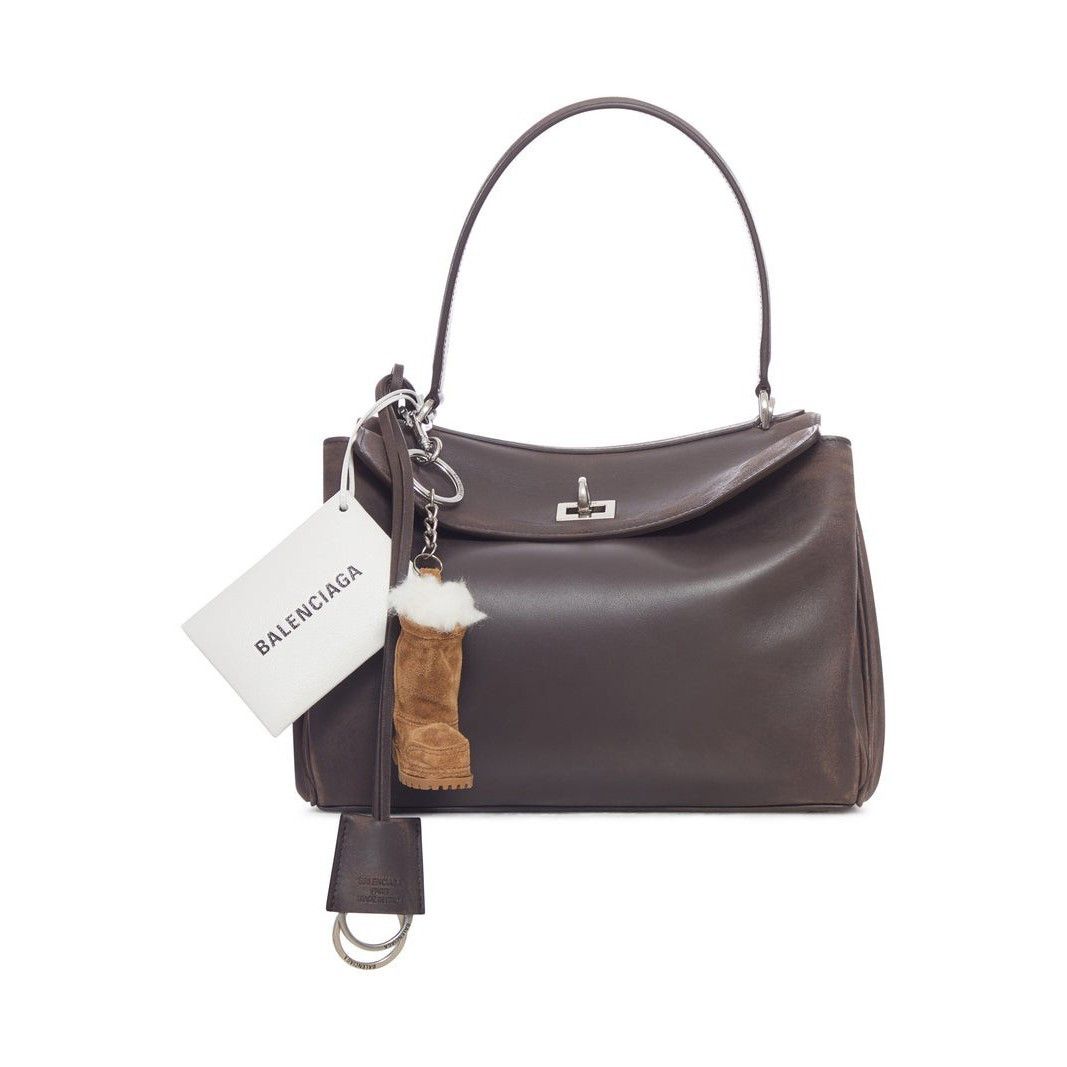 Balenciaga Rodeo Small With Key Ring Espresso Leather Should, Women's