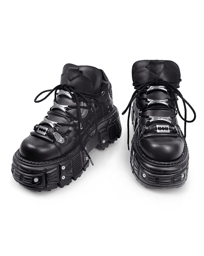 Japanese Brand Punk Style Lace Up Heel Shoes Size US 5 / IT 35 - 1 Thumbnail