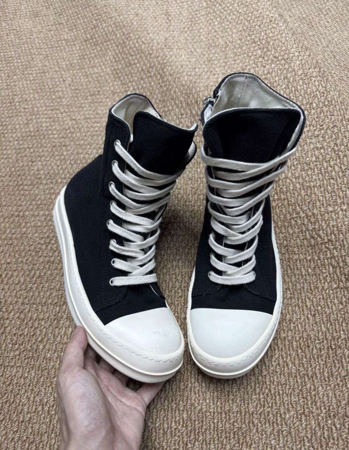 Rick Owens Rick Owens DRKSHDW Hexa High Black Pearl Milk Fat Lace