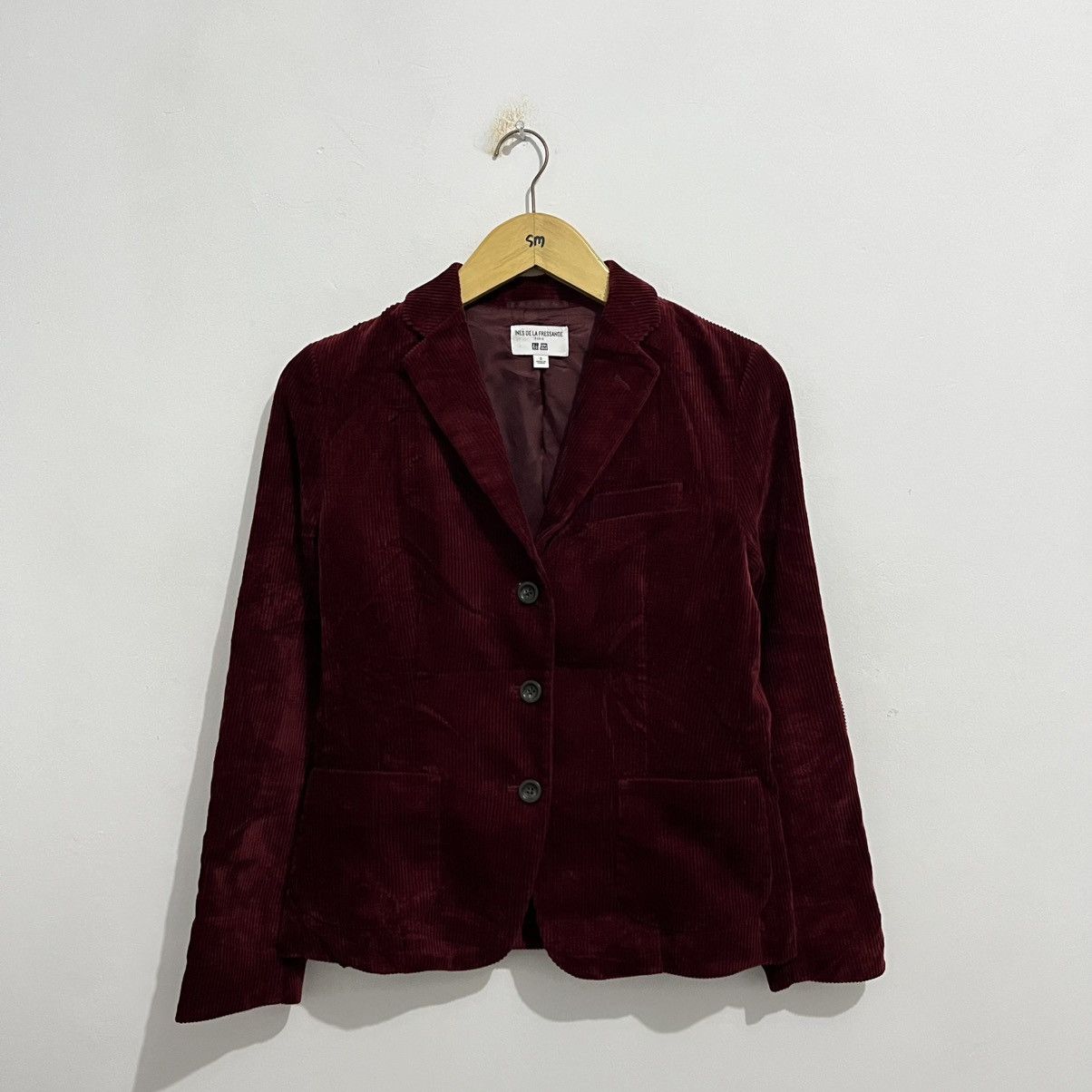 Japanese Brand × Uniqlo Uniqlo x Ines de la Fressange Corduroy Blazer - Burgundy Size S / US 4 / IT 40 - 1 Thumbnail