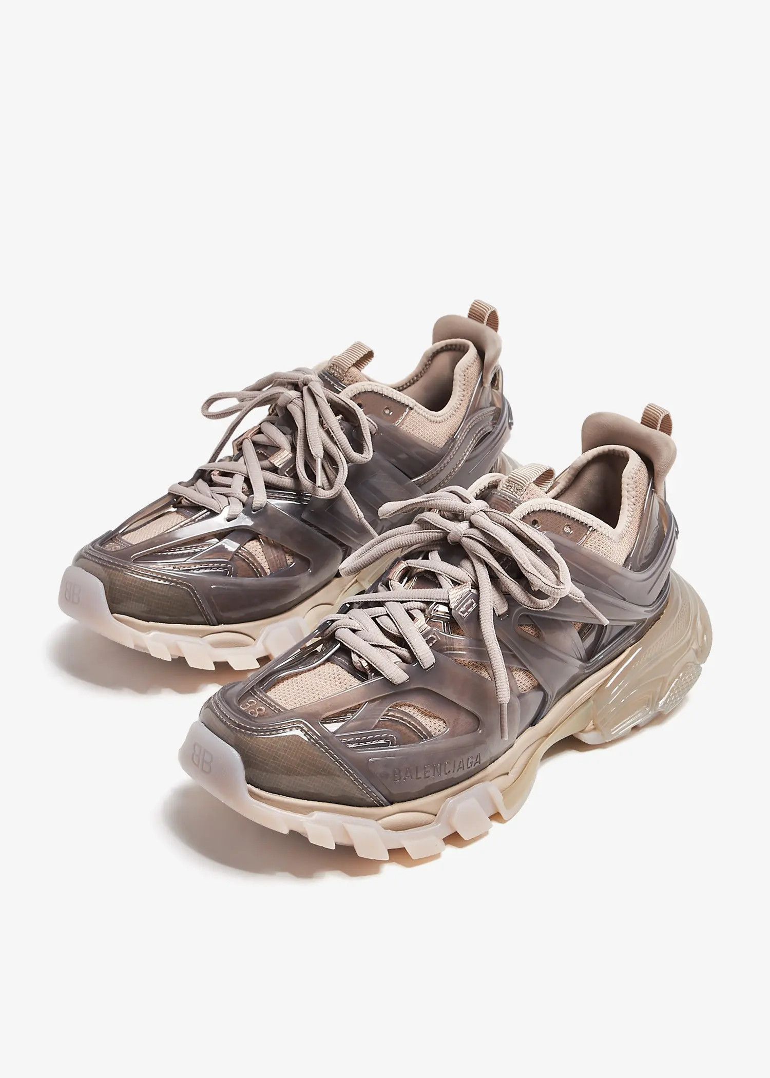 Balenciaga o1mt1gz0425 Track Jelly Sneakers in Beige/Grey Size US 5 / IT 35 - 4 Thumbnail