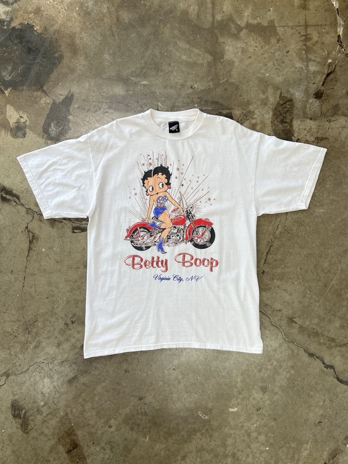 Vintage Vintage 1994 Betty Boop Motorcycle American Fireworks Tee XL Size US XL / EU 56 / 4 - 2 Thumbnail