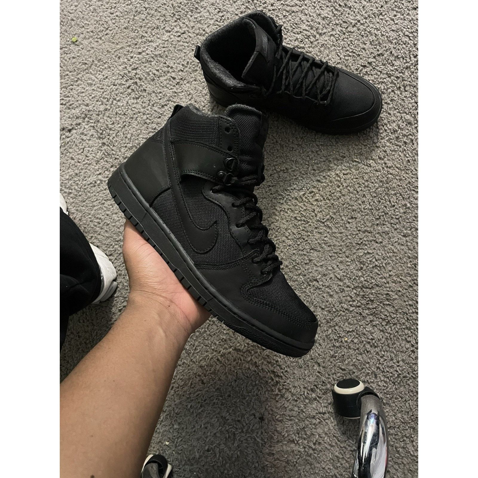 Size 10.5- BOTA x Nike SB Dunk High Pro Triple Black Shoes