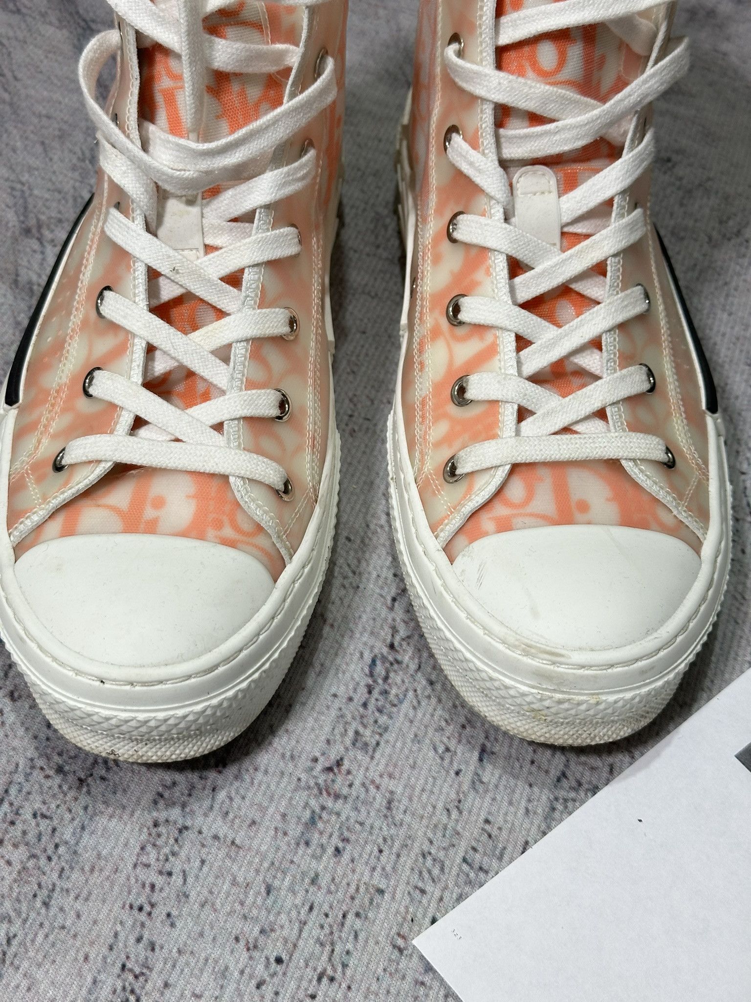 Dior Dior B23 High-top Oblique Sneakers Canvas Orange Monogram Size US 9.5 / EU 42-43 - 4 Thumbnail