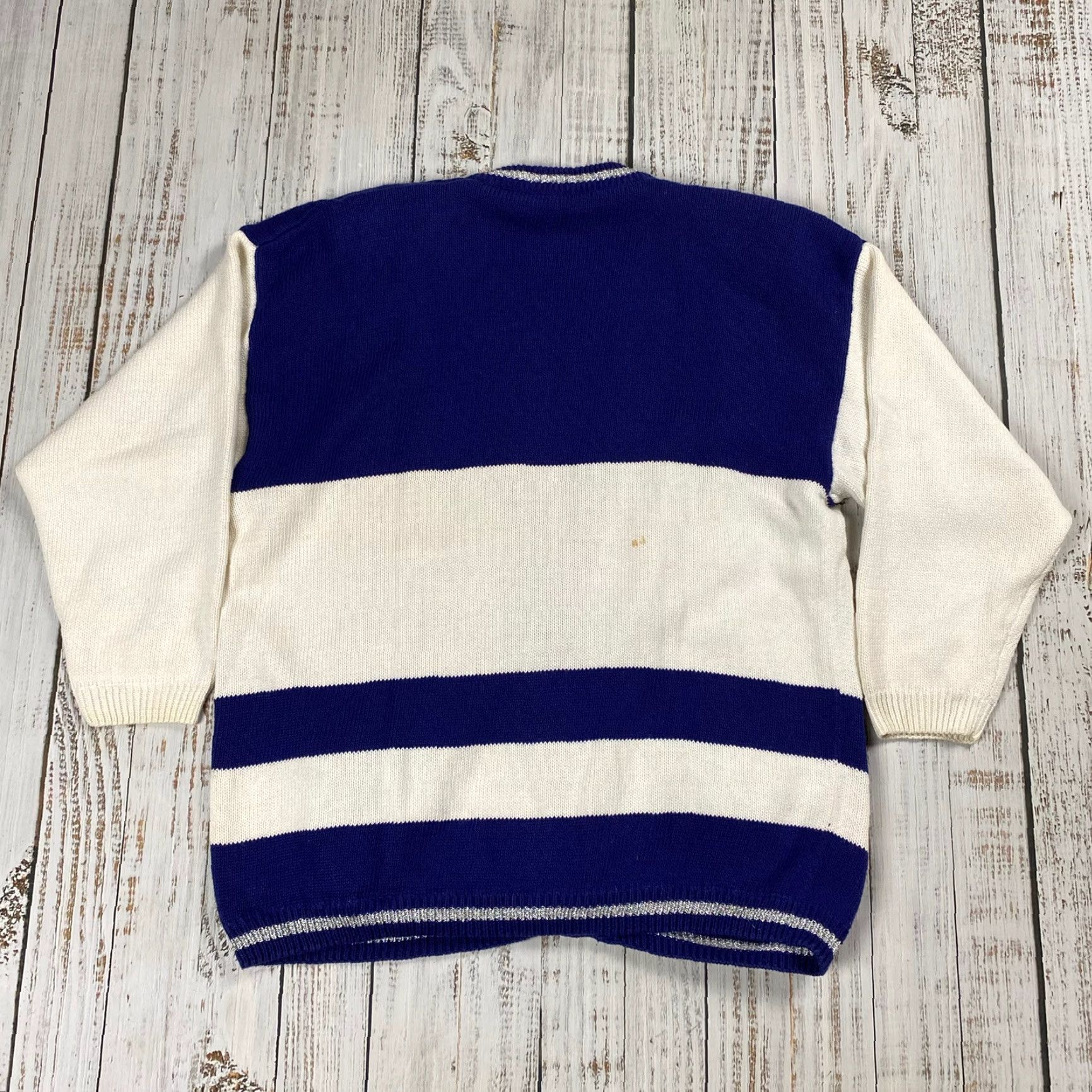 Vintage VINTAGE I.B. DIFFUSION Cardigan Sweater Lined Geometric Blue Size L 80s Womens Size L / US 10 / IT 46 - 7 Thumbnail