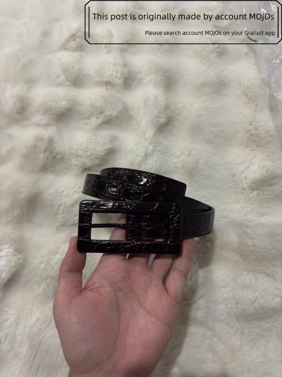 Saint Laurent Paris Sz 85 Saint Laurent Paris Dark Brown Patent Leather Belt Size ONE SIZE - 3 Thumbnail