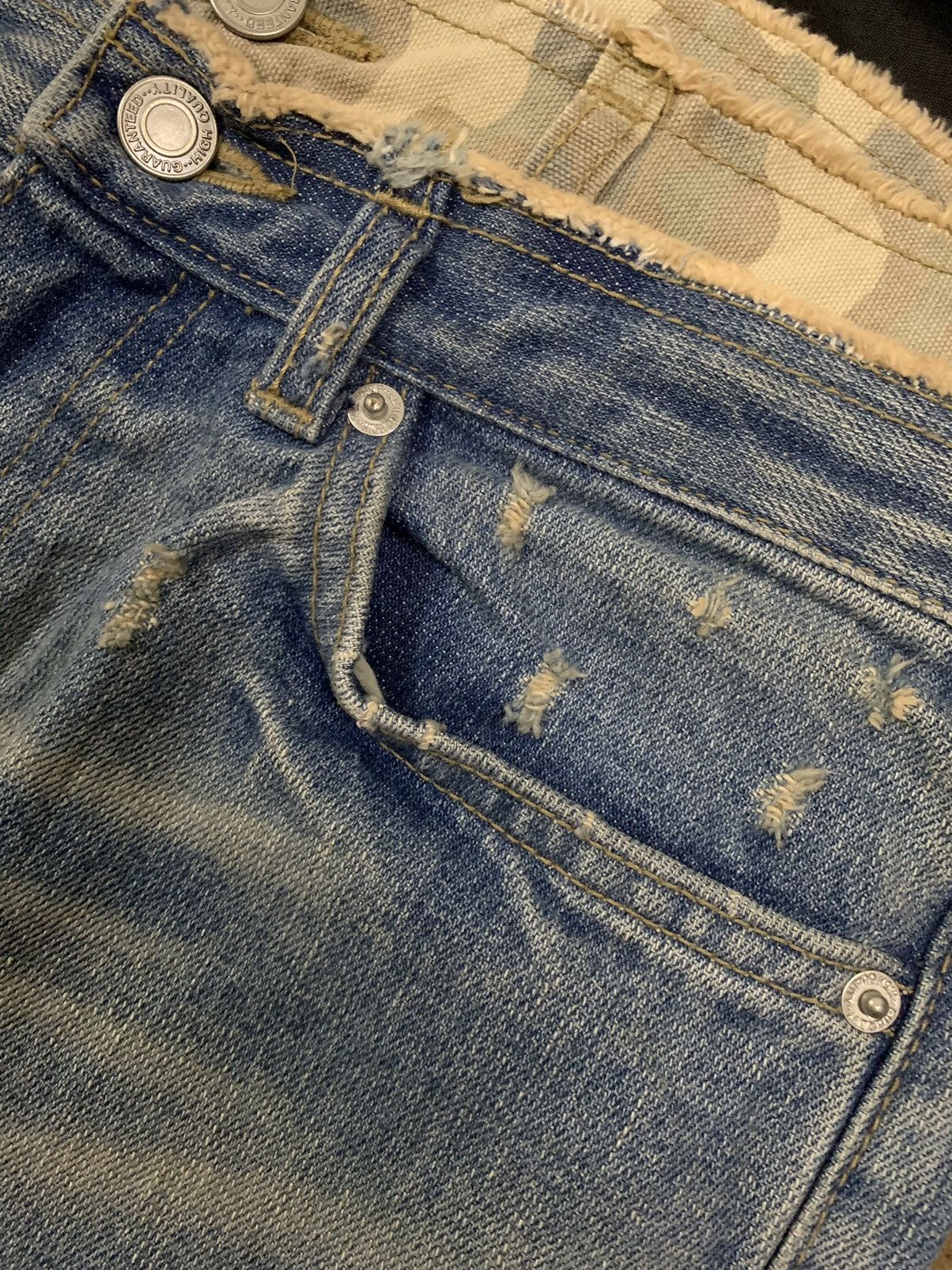 14th Addiction Vintage Japanese Brand Camo Double Waisted Splatter Jeans Size US 30 / EU 46 - 6 Thumbnail