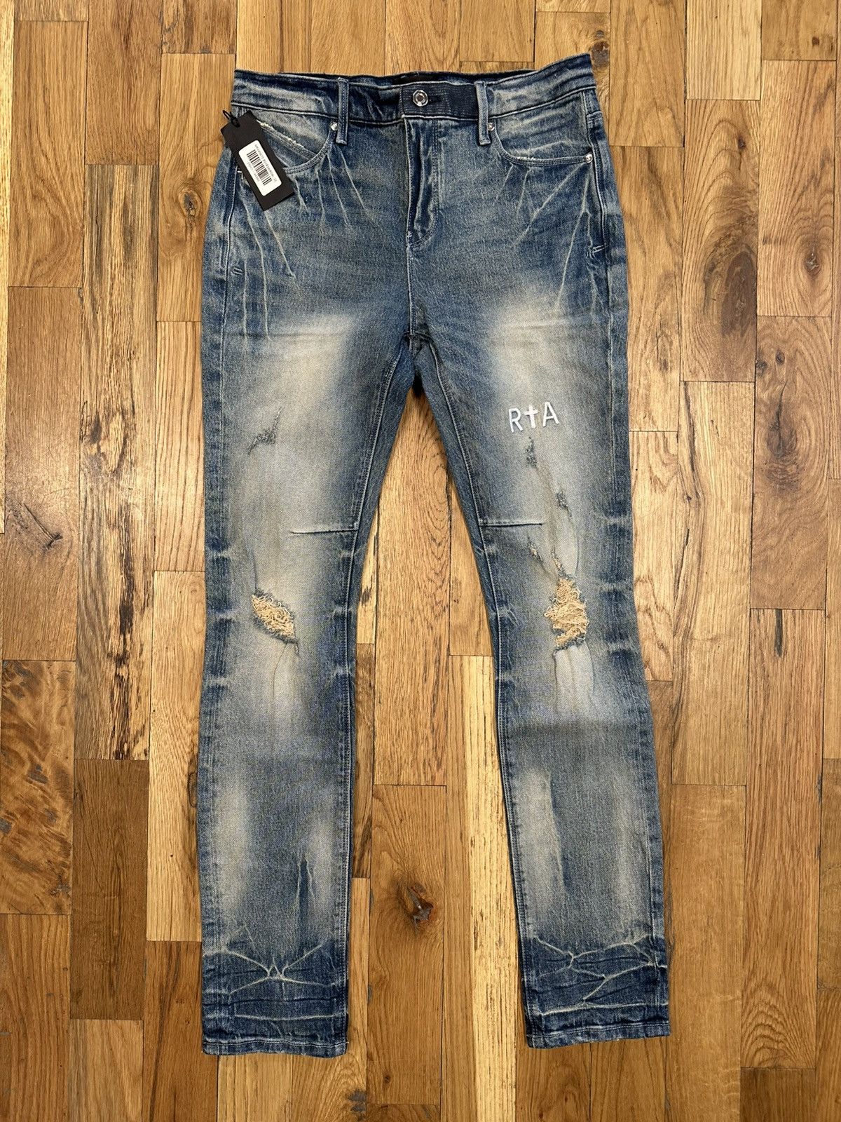 RTA Denis Distressed Blue Denim Jeans Size 29