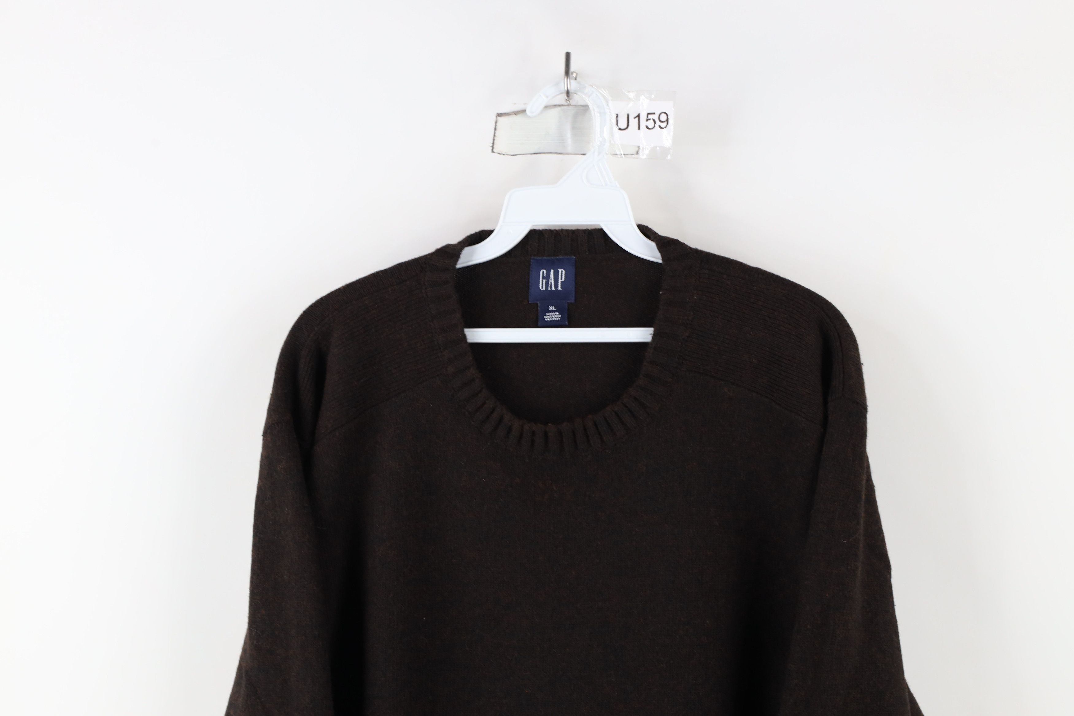 Gap × Vintage Vintage Y2K Gap Elbow Patch Knit Crewneck Sweater Brown Size US XL / EU 56 / 4 - 2 Thumbnail