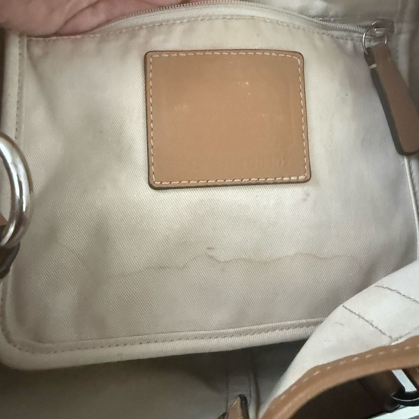 Coach Coach Hadley Tote Straps Striped Canvas Leather Travel Bag Size ONE SIZE - 8 Thumbnail