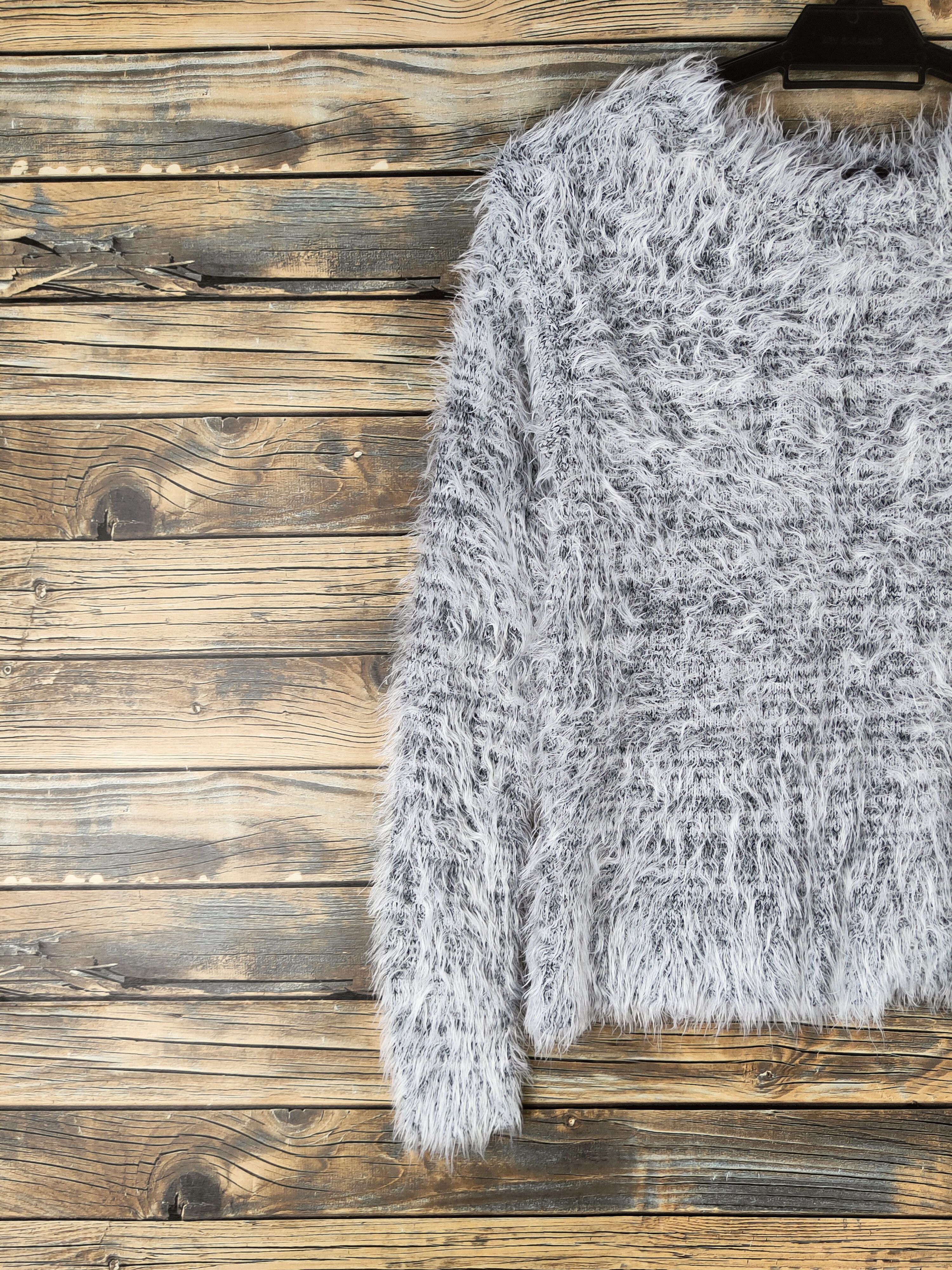 Japanese Brand DL Japanese Brand White Black Fur Mohair Knitwear #46-461 Size S / US 4 / IT 40 - 3 Thumbnail