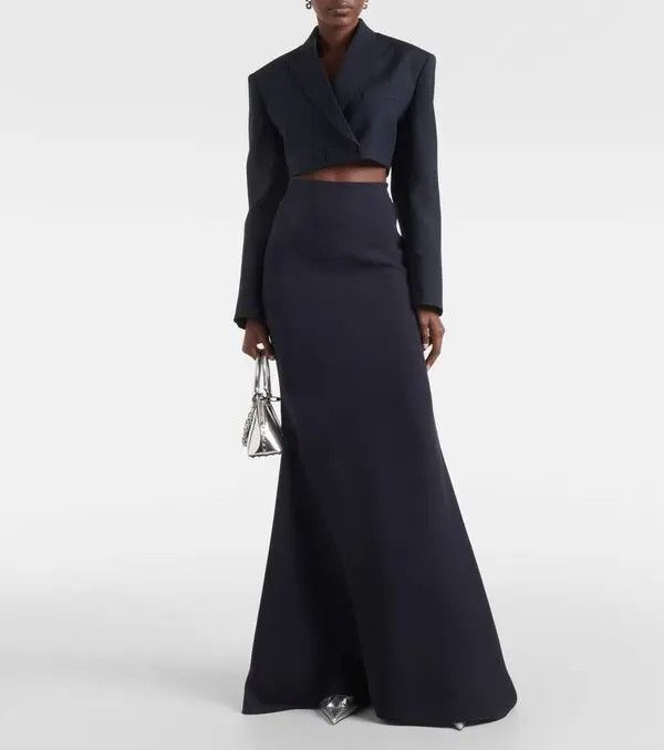 Valentino o1y0326 Maxi Skirt in Midnight Blue Size 28" / US 6 / IT 42 - 2 Thumbnail